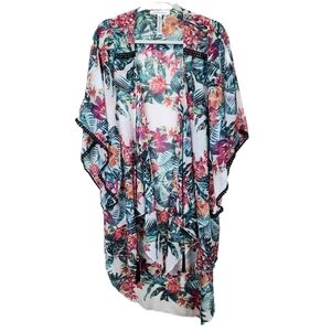 BCBGeneration Floral Tassel Swimsuit Cover Up Women's OS One Size